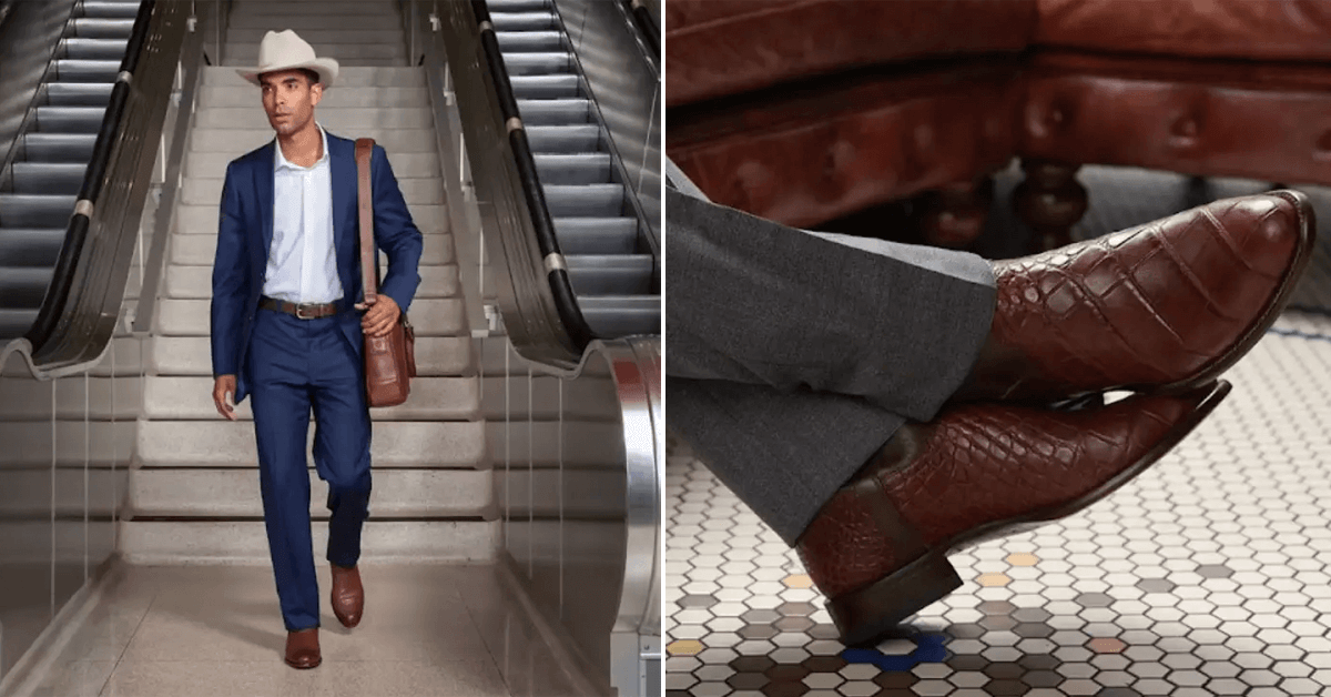 How to wear cowboy boots with a suit
